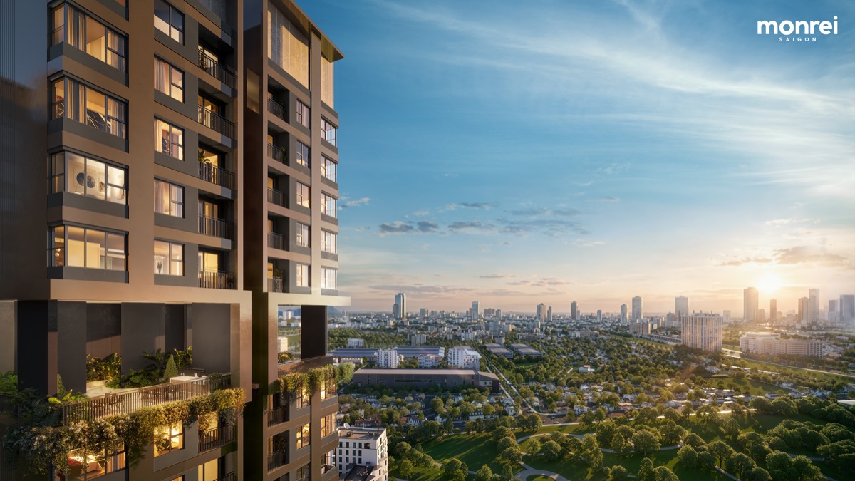 Phối cảnh mặt tiền dự án lúc hoàng hôn